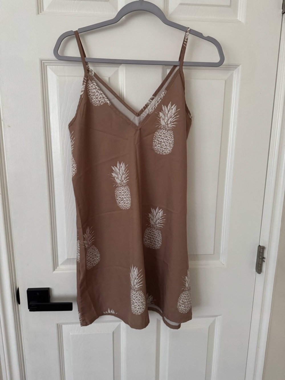 TWO Pineapple Print Dresses white and brown